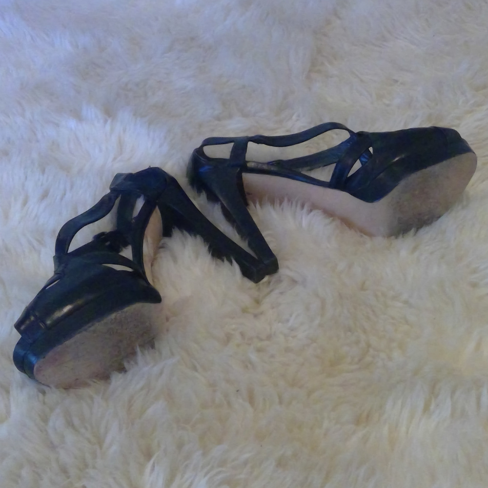 Stuart Weitzman Black Platform Heels Euc 9.5 - image 2
